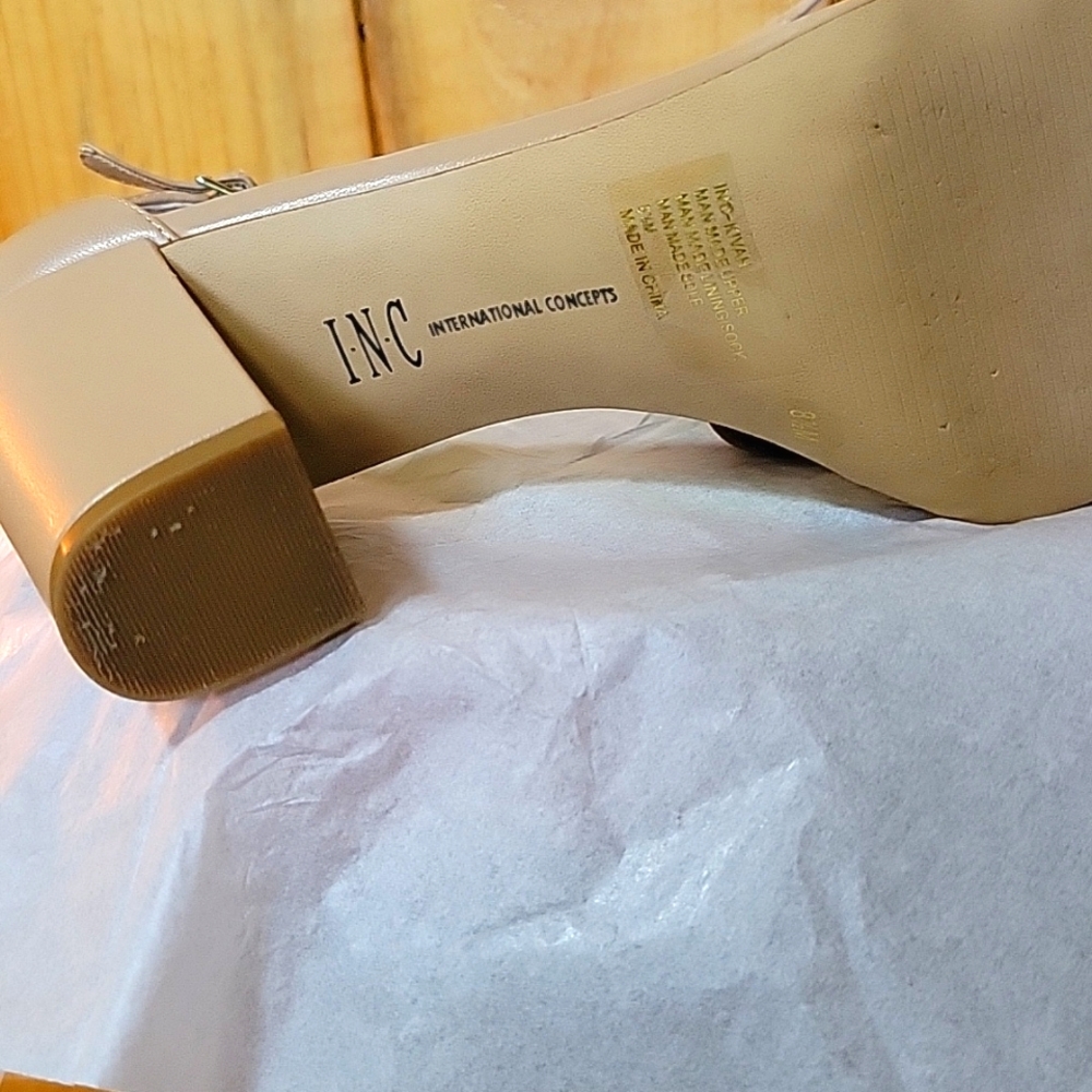 INC International Concepts Tan Block Heel Sandals - Picture 7 of 7